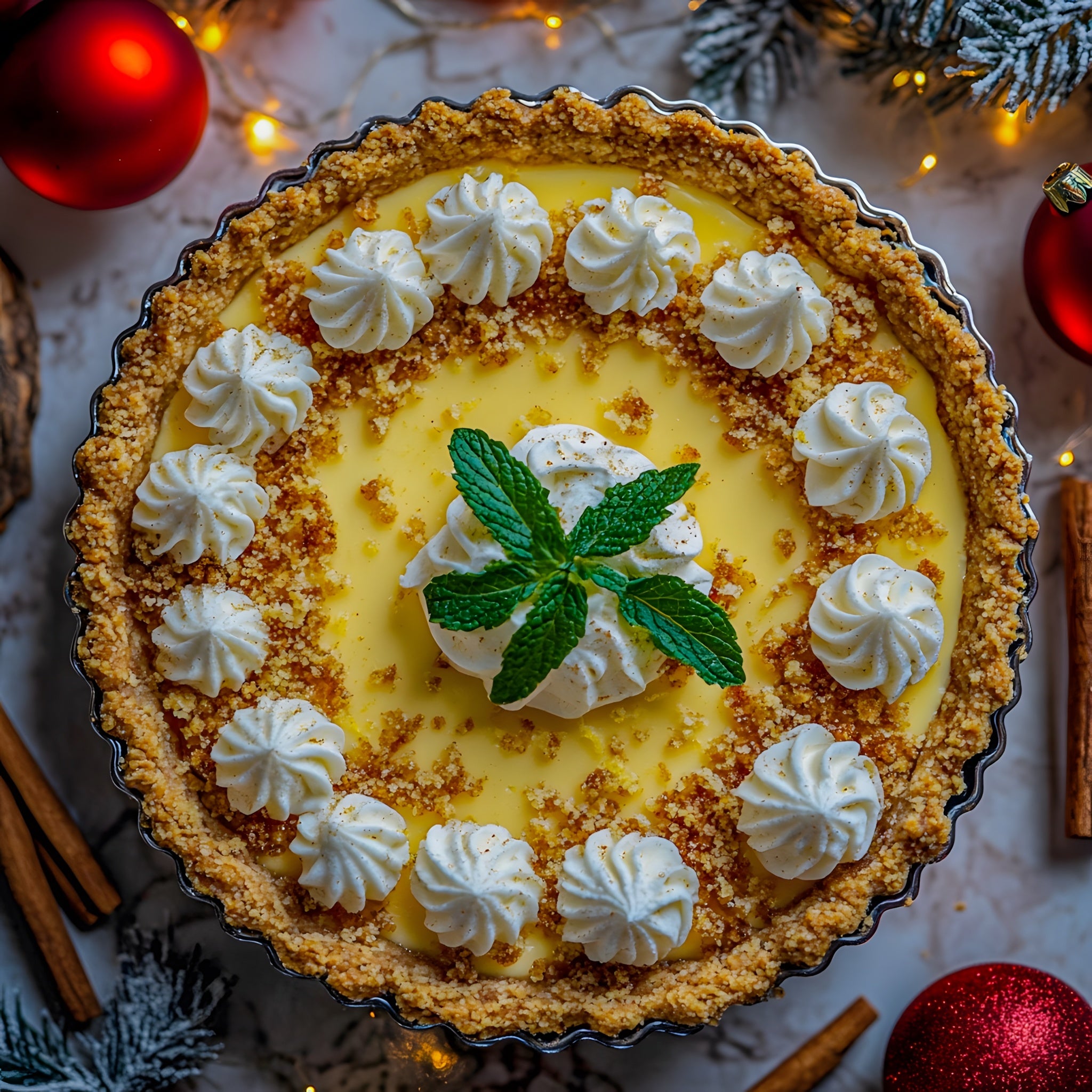 Receita de Torta de Limão Natalina