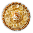 Torta de banana com chantilly no centro