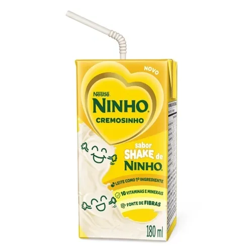 Caixinha de Ninho Cremosinho sabor shake de Ninho, bebida láctea com vitaminas, minerais e fonte de fibras.