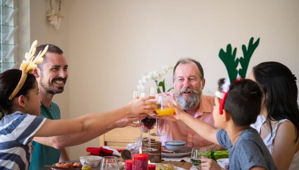 Almoço de natal de uma família