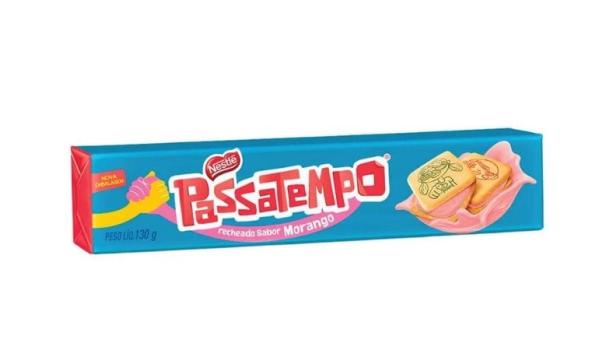 Biscoito Passatempo Recheado Morango