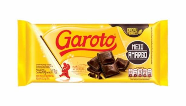 GAROTO Tab Choc Meio Amargo 90g