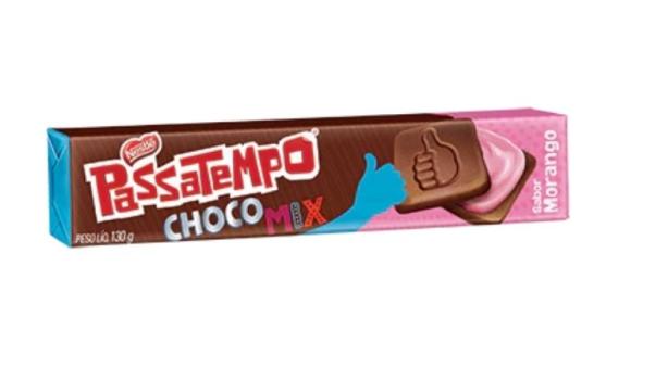 Passatempo Choco Mix Recheado sabor Morango