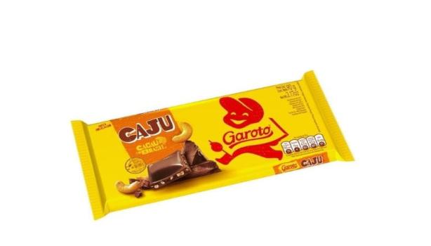 Tablete Garoto Chocolate com Castanha de Caju