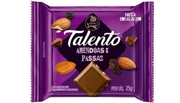 Chocolate Talento Amêndoas e Passas 25g