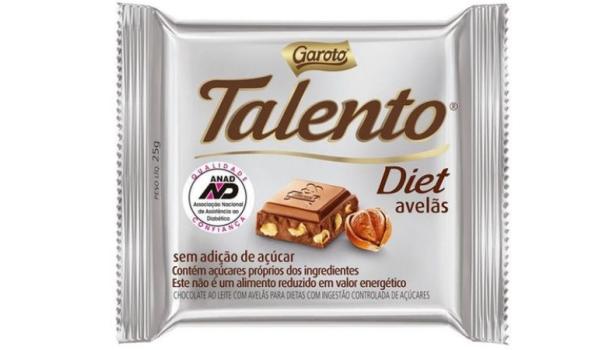 Chocolate Talento Diet Avelãs 25g