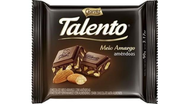 Chocolate Talento Meio Amargo Amendôas 90g