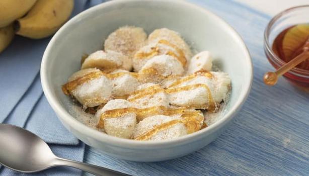 Banana com Aveia, Leite em Pó Molico, Mel e Linhaça