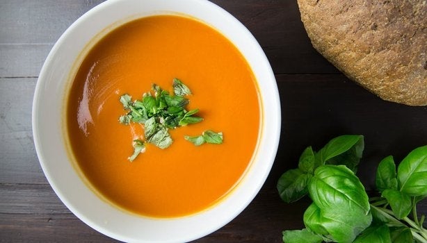 Prato de sopa gastronômica, um exemplo comum de comfort food.