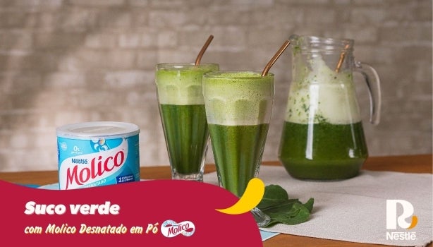 Fotografia da receita de suco verde.