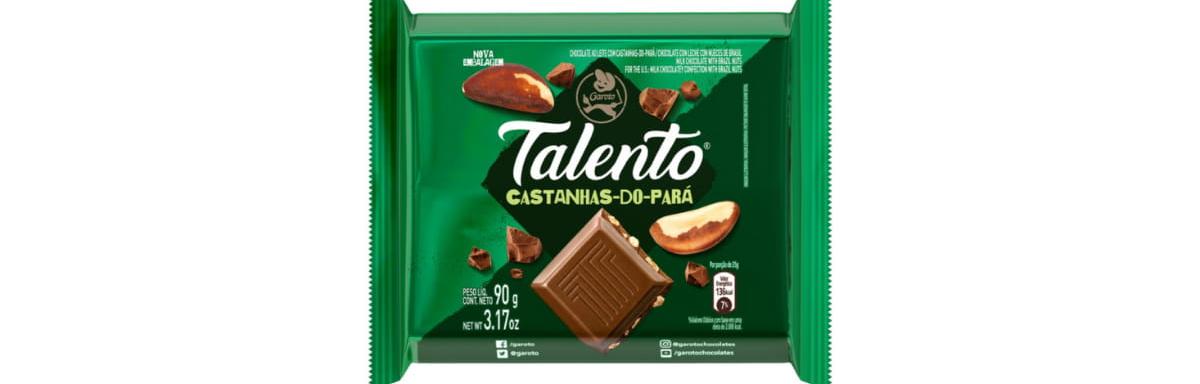 Chocolate TALENTO ao leite com Castanha do Pará 90g