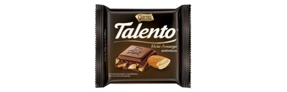 Chocolate Talento Meio Amargo Amendôas 25g