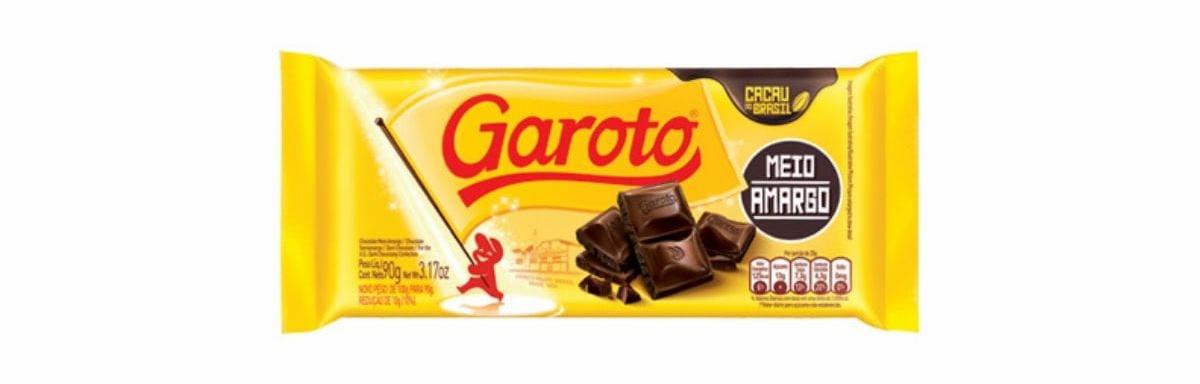 GAROTO Tab Choc Meio Amargo 90g