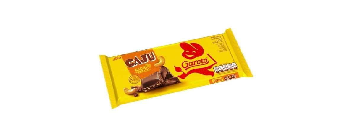 Tablete Garoto Chocolate com Castanha de Caju