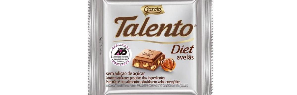 Chocolate Talento Diet Avelãs 25g