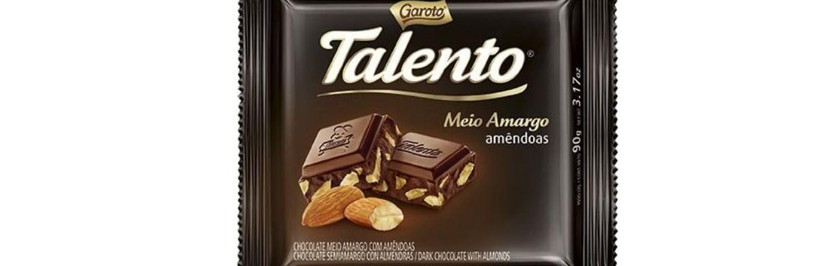 Chocolate Talento Meio Amargo Amendôas 90g