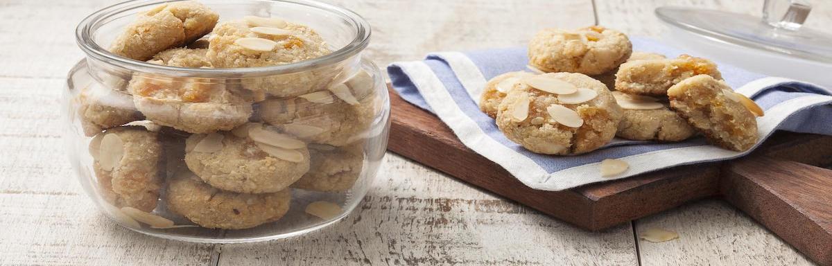 Cookies de Amêndoa e Damasco sem Glúten