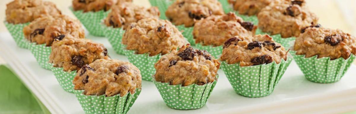 Bolinho Integral de Banana e Passas sem Açúcar