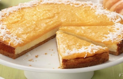 Cheesecake de Creme com Calda de Doce de Abóbora com Coco