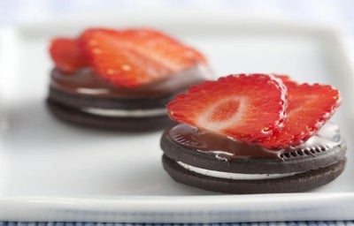 Mini Tortas de Negresco, Chocolate e Morango
