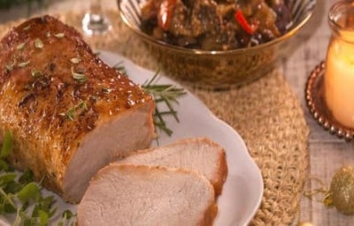 Lombo Temperado com Caponata Mista
