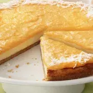 Cheesecake de Creme com Calda de Doce de Abóbora com Coco