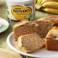 Bolo de Banana e Ninho Orgânico