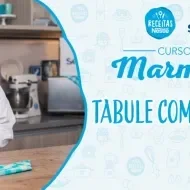 Montagem com a imagem de uma chefe com uniforme branco à esquerda e à direita o título da aula.