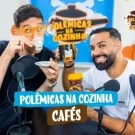 Imagem dos apresentadores lado a lado com o texto abaixo escrito "polêmicas na cozinha" e o título do episódio em seguida