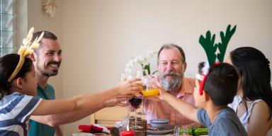Almoço de natal de uma família