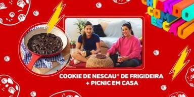 Cookie de Nescau de Frigideira e Picnic em Casa