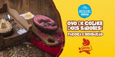 Montagem com a imagem da receita de ovos de colher à esquerda e os dizeres do programa à direita