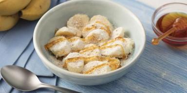 Banana com Aveia, Leite em Pó Molico, Mel e Linhaça