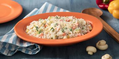 Risoto primavera, a estrela da refeição