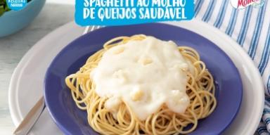 Fotografia de um espaguete e logo de Receitas Nestlé e Molico.