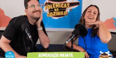 Imagem dos apresentadores lado a lado com o texto abaixo escrito "polêmicas na cozinha" e o título do episódio em seguida