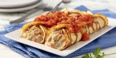 Panqueca de Frango com molho