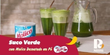 Fotografia da receita de suco verde.