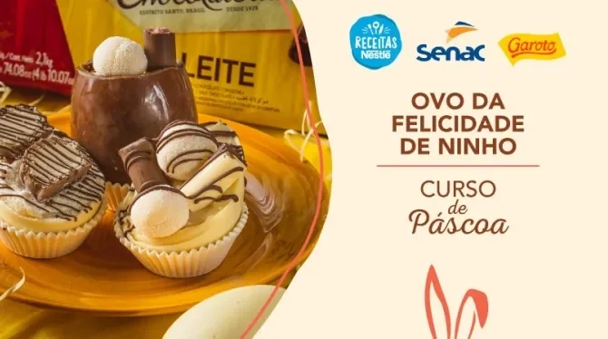Imagem da receita à esquerda e à direita os logotipos das marcas e o título da aula