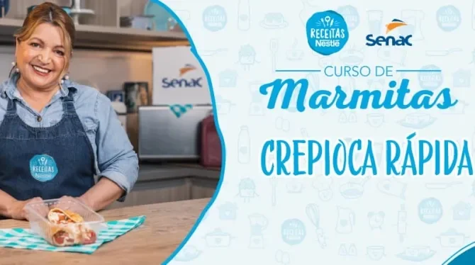  Montagem com a imagem de uma chefe com uniforme branco à esquerda e à direita o título da aula.