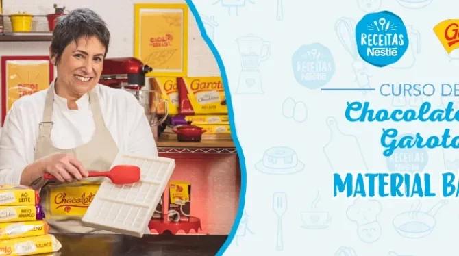 Montagem com a imagem chef Lu Neves à esquerda e à direita o título da aula.