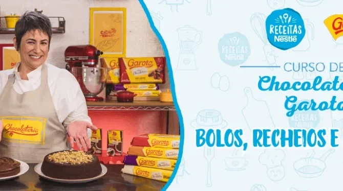 Montagem com a imagem chef Lu Neves à esquerda e à direita o título da aula.