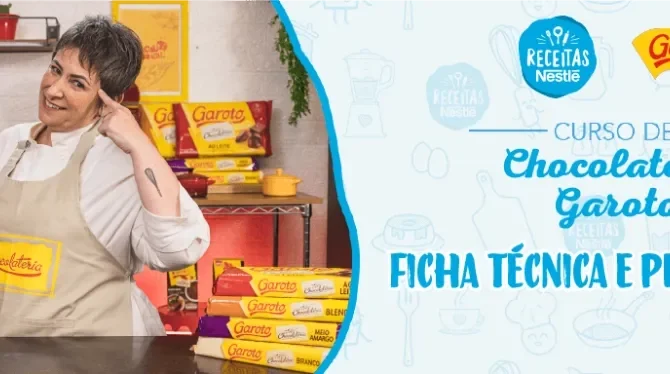 Montagem com a imagem chef Lu Neves à esquerda e à direita o título da aula.