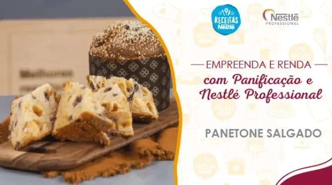 Imagem com a foto da receita à esquerda e o título do curso à direita com os logos no topo