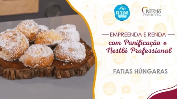 Imagem com a foto da receita à esquerda e o título do curso à direita com os logos no topo