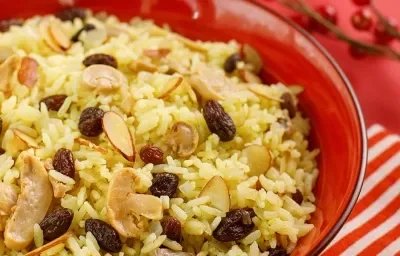 Arroz pilaf navideño