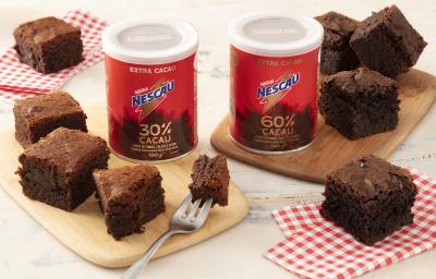 Brownie feito com nescau extra cacau