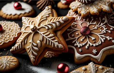 Biscoitos amanteigados de natal decorados Biscoitos amanteigados de natal decorados