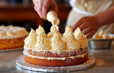 Receita de Glacê feito com Leite Moça, diferente e muito fácil, uma cobertura para doces à base de Leite MOÇA, manteiga sem sal e essência de baunilha, na foto está decorando um bolo recheado Receita de Glacê feito com Leite Moça, diferente e muito fácil, uma cobertura para doces à base de Leite MOÇA, manteiga sem sal e essência de baunilha, na foto está decorando um bolo recheado