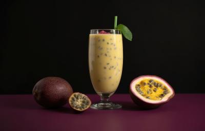 Foto da receita de batida de maracujá sem álcool com leite moça Foto da receita de batida de maracujá sem álcool com leite moça